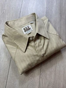 Ely Cattleman Shirt Mens XL 17.5 Tan Beige Long Sleeve Pearl Snap Button Western - Picture 1 of 9