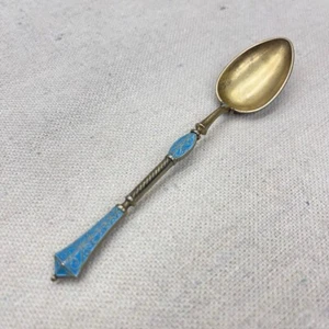 David Andersen Norway 925 Sterling Silver Demitasse Spoon Enamel 4.5in - Picture 1 of 17