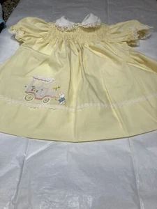 NANETTE Vintage Pale Yellow Smocked Embroidered Dress Infants NWOTS - Picture 1 of 12