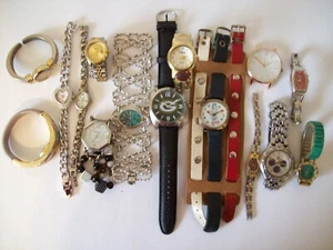 15 ARMBANDUHREN FÜR TEILE ODER REPARATUR - AMITRON FOSSIL #1 - Bild 1 von 3