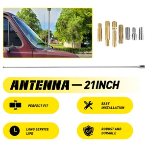 21" Stainless Antenna Mast AM/FM for Jeep Compass / Patriot 2007-2017 New - Picture 1 of 10