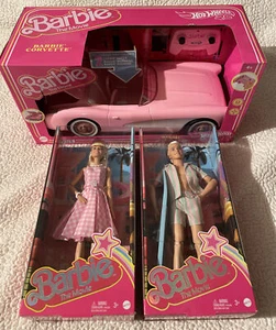 BARBIE Margot Robbie KEN Movie Dolls 2023 RC CORVETTE HOT WHEELS Set Of 3 - Picture 1 of 8