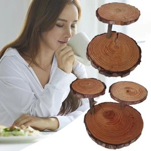 1pcs Tiered Rustic Wooden Wedding Cake/ Cup Cake Stand, Centre Piece hot - Picture 1 of 14