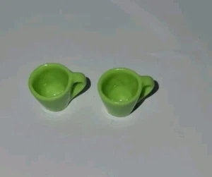 Dolls House 2 Cups Mugs Green Coffee Tea Kitchen Accessory Miniature 1:12th - Picture 1 of 3