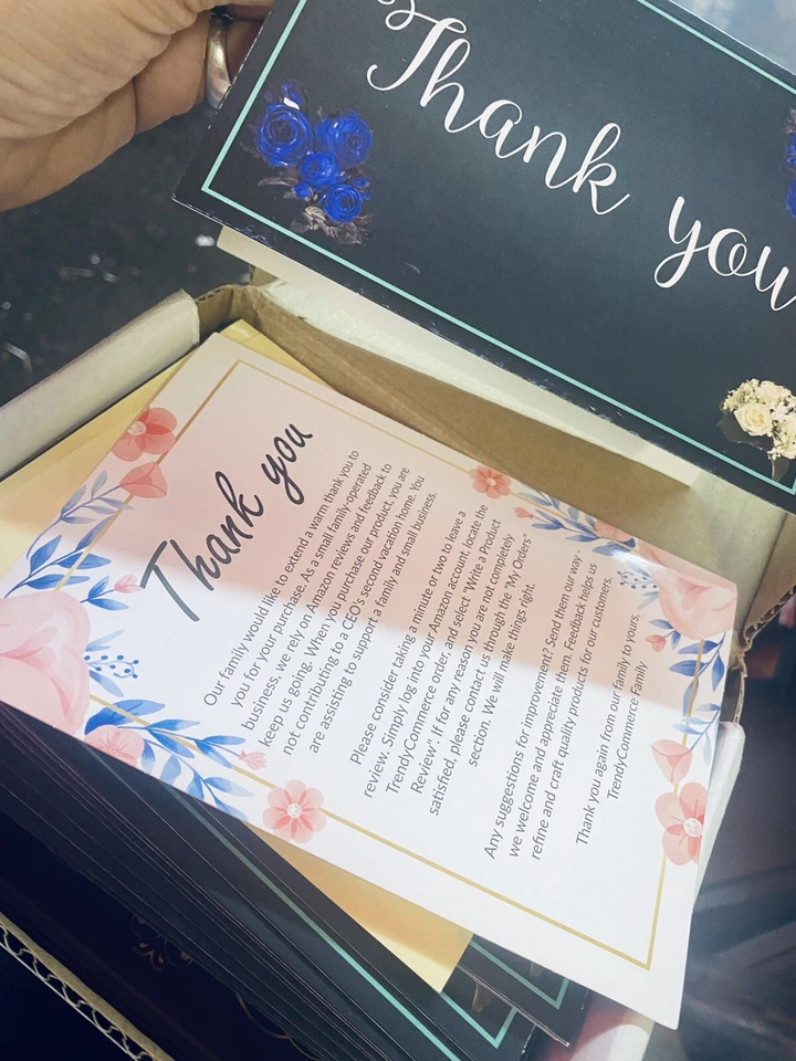 Разные благодарственные открытки с самопечатывающимися конвертами 4X6 100 штук новые! - Изображение 1 из 1