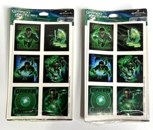 Green Lantern Hard To Find Stickers Hallmark Party Favors 2 Packs 4 Sheets Each - Picture 1 of 4