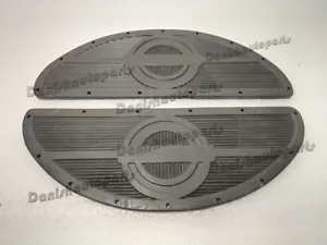 Par de tablas de goma negras Harley Knucklehead Panhead para 1940-1965 - Imagen 1 de 3