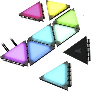 Corsair iCUE LC100 Case Accent Lighting Panels - Mini Triangle - 9x Tile Expans - Picture 1 of 9