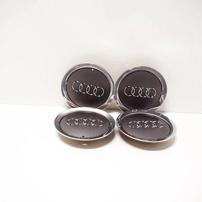 4x 145mm Audi Gray Wheel Center Caps Hubcaps Rim Caps Badge 4E0601165A - Bild 1 von 4