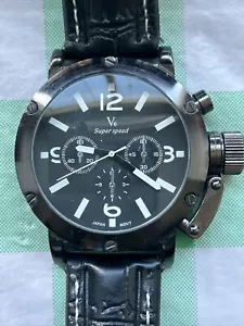 V6 Super Speed Black Tone Large Men’s Quartz Watch - Picture 1 of 9