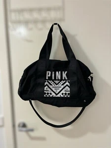Pink By Victoria Secret Canvas Duffle Bag, Navy Blue Over Night Bag, Travel bag - Picture 1 of 5