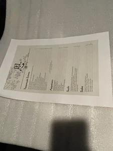 Menú Hibachi usado Sleepy Hollow Production de grúas fecha - Imagen 1 de 5