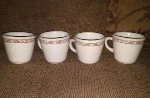 Vtg Homer Laughlin Restaurant Ware Coffee Cups/ Set of 4 - Picture 1 of 4