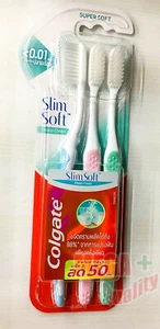 Colgate Toothbrush Pack 3 PCS Slim Soft Deep Clean Supersoft Remove Plaque - Picture 1 of 3