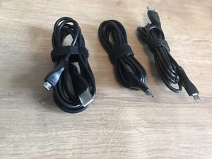 (3) GENUINE Logitech BLACK Micro USB Cable w/ cable tie, 6ft Long - Picture 1 of 1