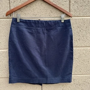 Cynthia Rowley Woman’s Blue Polka dot Stretch Cotton Skirt Size 6 - Picture 1 of 4