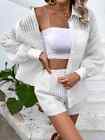 Completo Donna Set Pantaloni Top T-Shirt Camicia Canotta Bianco Leggero 68000