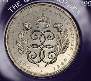 1990 £5 Five Pound Münze, Elizabeth II, Queen Mother 90th, im Etui [31381] - Bild 1 von 4