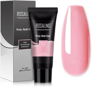 Rosalind Poly Nail Gel Ricostruzione Ispessimento Unghie 80Ml Colore Pearl Pink - Foto 1 di 8