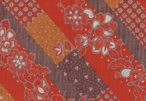 Red Flower Burst Japanese Cotton Fabric (78cm x 112cm piece) - Picture 1 of 1
