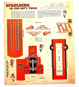 NEW Vintage 1958 TABLE QUEEN BREAD Advertising Spaulding Jr Fire Dept Truck - Picture 1 of 8
