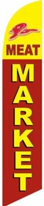 Meat Market Feather Banner Swooper Flag - NO WIND REQUIRED - Replacement FLAG... - Picture 1 of 3