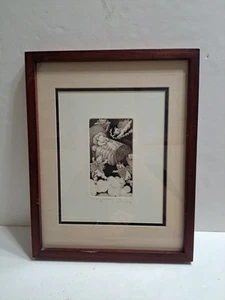 Vintage 1979 "Swinetta In Her Dreams" Framed Etching SIGNED By Artist - Picture 1 of 12