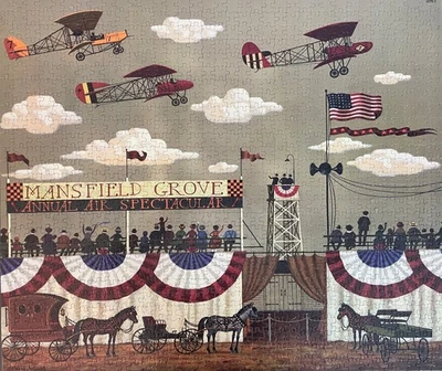 Rompecabezas MB/Hasbro Charles Wysocki 1000 piezas, Mansfield Grove completo y resistente Foto 1 de 3