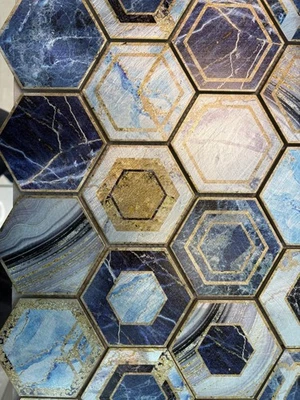 Ceramic Aluminim Hexagonal Colourful Mosaic Tiles - 260*300*8mm - DZ-157 - Image 1 of 4