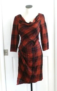 Vestido Falda Peruvian Connection Haute Highland Tartán Cortina Cuello Hebilla Envolvente 6 S - Imagen 1 de 23