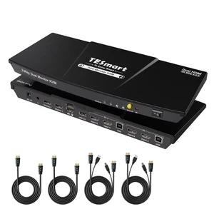 4K@60Hz HDMI KVM Switch 2 Monitor 2 Computer Dual Monitor KVM Switch HDMI 2 - Afbeelding 1 van 10