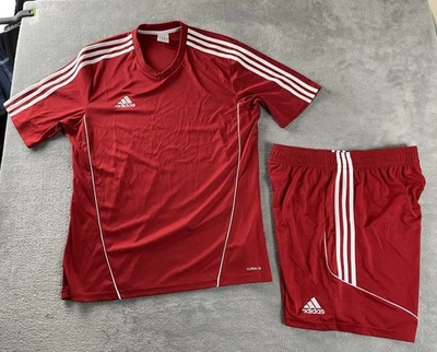 Conjunto completo de pantalones cortos de fútbol con logotipo de Adidas para hombre camiseta combo grande rojo Foto 1 de 4