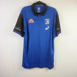 Western Bulldogs AFL Asics men's polo short sleeves embroidered logos Size 2XL - Bild 1 von 12