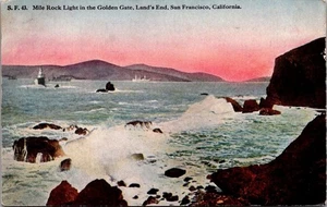 MILE ROCK LIGHT HOUSE San Francisco, California CA Postcard - Picture 1 of 2