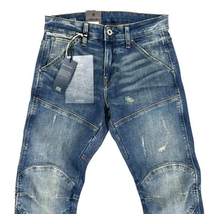 G-Star Raw Men’s 5620 Elwood Knee 3D Skinny Jeans 28x30 Zip Indigo Dye NEW - Picture 1 of 9