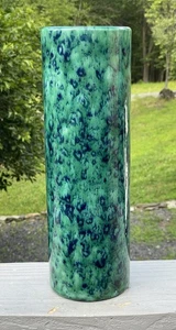 Retro 12,5" 20. Jh. grün Haeger meliert glasiert zylindrische Blumenvase - Bild 1 von 9
