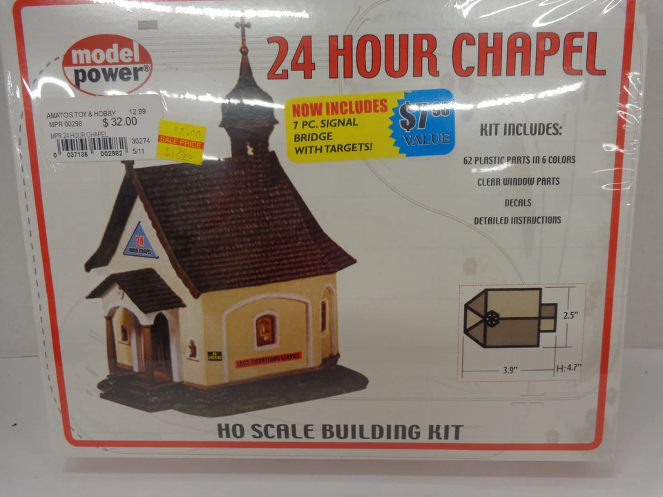 Model Power #298 HO SCALE 24 Hour Chapel building kit New in sealed box  - Image 1 of 1