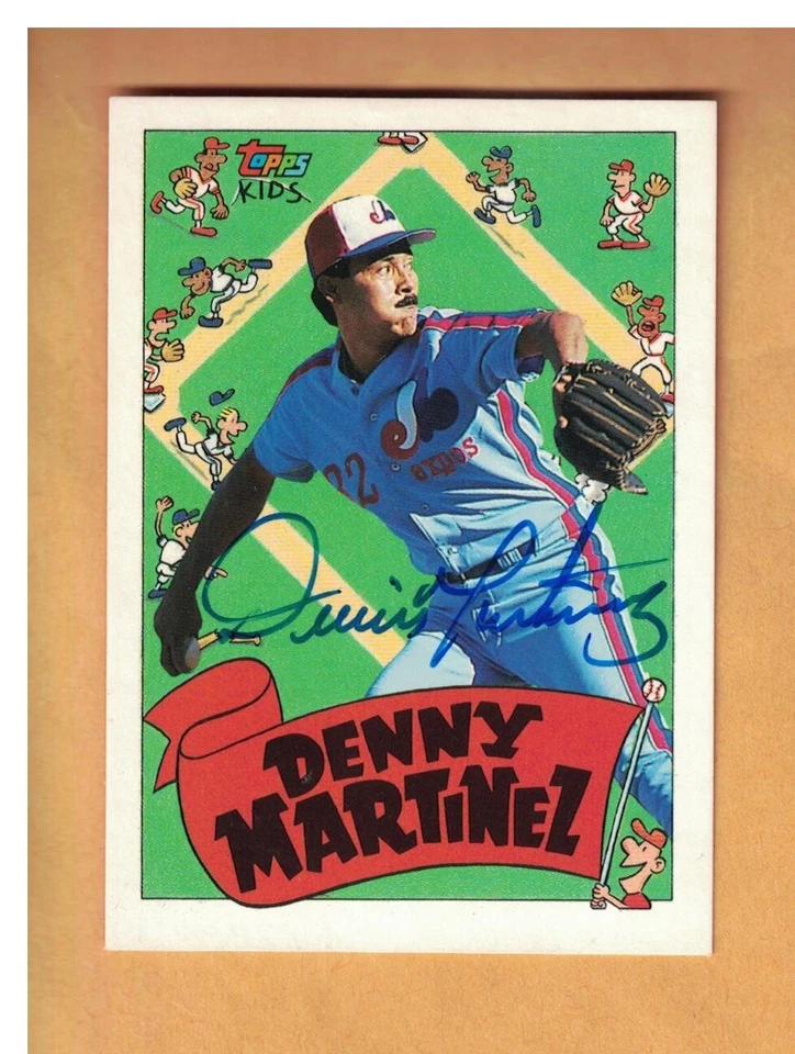 Denny Martinez AUTOGRAPHED 1992 TOPPS KIDS BASEBALL CARD SIGNED MONTREAL EXPOS - Image 1 of 1