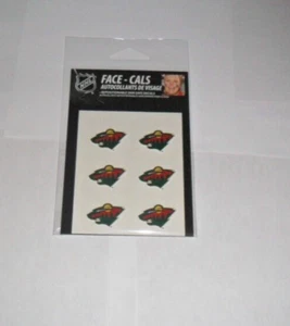 MINNESOTA WILD 6 TEMPORARY FACE CALS TATTOOS DECALS FAST FREE SHIPPING - Picture 1 of 2