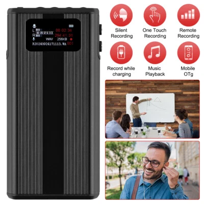 500Hrs Mini Spy Digital Voice Activated Recorder Audio MP3 Player Supports 128GB - Image 1 of 4