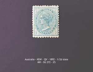 Australien - NSW - QV - 1892 - 1/2d Schiefer - MH - SG 272 - Bild 1 von 2
