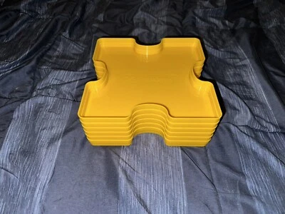 Eurographics 6 Piece Yellow Store & Sort Stackable Jigsaw Puzzle Sorting Trays - Image 1 of 4