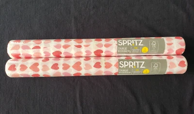 Spritz Table Runner 14" x 84" Hearts Valentine Love Red Pink White Spr!t Lot 2 - Image 1 of 4