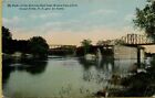 1911 Forks of Red & Red Lake Rivers Bridge Grand Forks ND Postcard D30