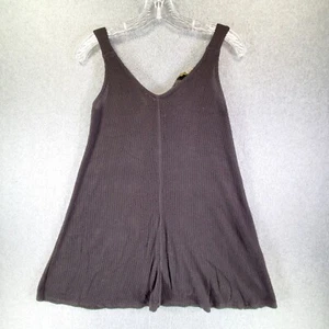 Blue Rain Black Ribbed Knit Rear Neck Tie Fashion Tank Top Size S - Picture 1 of 7