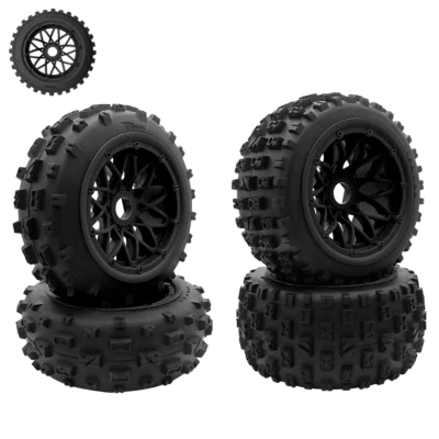Nylon Wheel Rim Bumps All Terrain Tires with Grooves for 1/5 HPI Rovan Baja 5B SS - Image 1 of 4