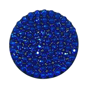 Handmade Bling Black Popsocket made with Capri Blue Swarovski Crystals - Picture 1 of 2