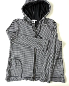 J JILL Full Zip Hoodie Grey Lined Size Medium Soft Cotton/Rayon Blend Effortless - Picture 1 of 10