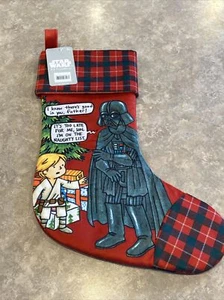 Calza natalizia nuova con etichette Disney Star Wars Luke Skywalker & Darth Vader cattiva - Foto 1 di 5
