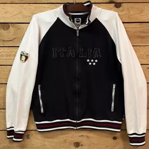 Vintage blau Marlin Italien durchgehender Reißverschluss mittelschweres Sweatshirt Track Herren Large - Bild 1 von 11